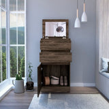 Dresser 43"H, Jewelry Box, Mirror, Single Door Cabinet, Two Drawers, Dark Walnut B097132971