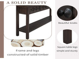 Rustic Entryway Console Table, 60" Long Sofa Table with two Different Size Drawers and Bottom Shelf 48408423