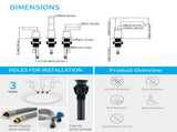 Matte Black Widespread Bathroom Faucet, Waterfall Bathroom Faucets for Sink 3 Hole, 2-Handles Modern 17348866