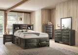 1Pc Contemporary 5 Drawer Chest Gray Finish Solid Wood Wooden Bedroom Furniture B011P216685