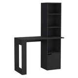 Iowa Computer Desk with 1-Cabinet and 4-Tier Bookcase B070P188864