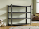 4-Tier Height-Adjustable Metal Storage Rack, Vertical Organizer, 63" H 45.27" W 17.7" D, Black, 59503642