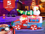 6ft Inflatable Santa Car - 5 LED Lights, IP44 Waterproof, Quick Self-Inflation, Festive Decor 35069235
