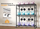 45 Inch Rolling Clothes Rack, Adjustable Metal Shelves, Heavy Duty Clothes Rack with Side Hooks for 27116076