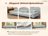 FX-P11-CW 87.4 Inches 3 Seater Sofa for Living Room, Upholstered Couch with High Resilience W576P360570