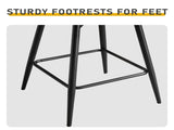 2 Pcs Brown PU Swivel Bar Stools with Removable Backrest, Bentwood Back Panel & Metal Legs 26283051