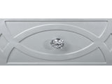 2 Drawers Nightstand with Fret Work Detail in Silver Metallic B016P255631