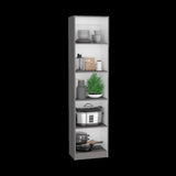 Home Xs Bookcase with 5-Tier Shelves and Slim Design -Matt Gray / White -Office B200137836