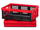 Plastic Collapsible Storage Bins, 32L Set of 3, Stackable Folding Crates with Handles, Supports 26 49887533