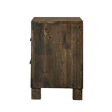 2 Drawers MDF Nightstand in Rustic Golden Brown Finish B016P255623