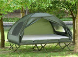 4-in-1 Elevated Camping Bed Combo, 2-Person Tent Cot with Air Mattress, Bed Cover & Foot Pump 08356226