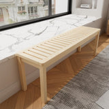 52Solid Wood Slatted Bench for Living Room, Bedroom, or Entryway Durable Natural Hardwood Finish, W773P227476