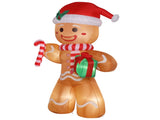 8ft 15W 5 LED Lights Gingerbread Man Holding Gift Garden Gingerbread Man Decoration 48266409