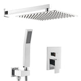 ZNTS Bathroom Luxury Rain Mixer Combo Set Wall Mounted Rainfall Shower Head System Polished Chrome, W1932123650