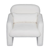 Stylish and Minimalist Teddy Fleece Single Sofa Chair with Arms and Pillow, Armchair, Accent Chair W1716P196469