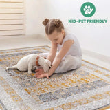 LOOM & LUXE Collection 5X7 Cream/Ivory /Medallion Non-Shedding Living Room Bedroom Dining Home B335P289577