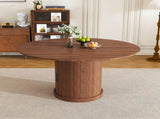 59" Extendable Oval Dining Table with 2-Tier Storage for 4-6, Space Saving Expandable Kitchen Table 36062043