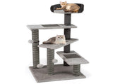 37" tall Cat Stairs with Scratching Mats - 3-Tier Perches, Spring Ball & Dangling Toys for Cats 86592329