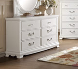 ZNTS Classic Traditional Style Dresser of 6x Drawers White Finish Bedroom Antique Handles Wooden B01182191