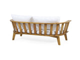 Outdoor Wooden Loveseat with Cushions - White/Teak - 55.50" W x 27.00" D x 25.50" H 70334.00WHI