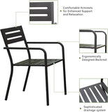 4-Pieces Patio Dining Chairs, Outdoor Heavy Duty Metal Chairs Set of 4, Stackable Garden Chairs with W1859P272679