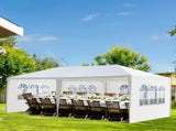 10'X20' Outdoor Party Tent with 4 Removable Sidewalls, Waterproof Canopy Patio Wedding Gazebo, White 69471585