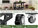 Heavy-Duty Utility Cart, 550 lbs Load Capacity, 40 x 17 inch Rolling Plastic Service Cart with 2 91977287
