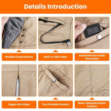 USB Heated Blanket Electric Heated Poncho Shawl Wrap Throw with Zipper Arm Holes Pocket 3 Heating 58775955