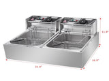 Dual Tank Electric Deep Fryer, 22.8QT/21.6L Large Capacity 110V 3400W with 15806454