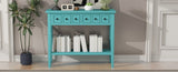 TREXM Rustic Console Table with Open Shelf, Rubber Wood Legs, Ideal for Entryways, Living Rooms, and N715P205077C