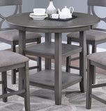 ZNTS Counter Height Dining Table w Storage Shelve 4x Chairs Padded Seat Unique Design Back 5pc Dining Set B011P145834