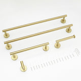 5-Pieces Brushed Nickel Gold Bathroom Accessories Set, Stainless Steel Bathroom Hardware Set, Bath W1932P156145