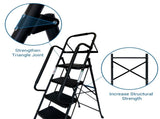 Step Ladder, Folding Step Stool with Wide Anti-Slip Pedal, Sturdy Steel Ladder, Convenient Handrail, W2660P468424