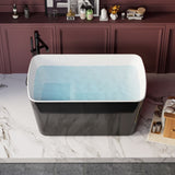 49'' x 28'' Acrylic Freestanding Soaking Bathtub, Square-shape Japanese Soaking Hot Tub, Sit-In W1573P170472