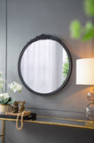 30"x30" Round Hand Carved Rose Antique Mirror Frame, Mirror for Live space, Bathroom, Entryway W2078126751