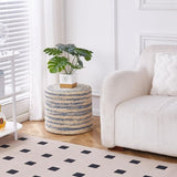 Round Pouf Ottoman Natural Seagrass Pouf Footrest, Foot Stool for Bedroom Living Room Accent 40834901