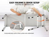 Folding Portable Bar Table with Carrying Case, Storage Shelf, and Black Skirt, 38.39" x 15.16" x 06288849