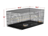 30.5'' Metal Cage with Wood Perches for Small birds, Black 82093421