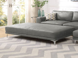 Faux Leather Upholstered Cocktail Ottoman in Antique Grey Finish B01682325