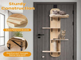 Door Hanging Cat Tree 5-Level Height Adjustable 4-Tier Climber No-Drill for Apartment Beige 95540825