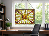 Tiffany Style Stained Glass Window Panel, 20x21 in Large Vertical Rectangle Hanging Transom Panel 60351235