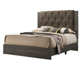 Contemporary 1pc Queen Size Bed Bedroom Furniture Tufted Design Headboard Rubberwood 1pc Bedframe B011P236787