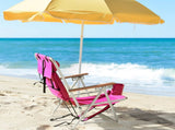 Folding Beach Chair, 4 Position Portable Backpack Foldable Camping Chair with Headrest Cup Holder 95078194