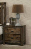 1pc Rustic Brown Two Drawer Nightstand Bedroom Solid Wood Wooden Furniture Nightstand End Table B011P234682