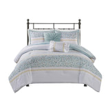 ZNTS King/Cal King 5 Piece Seersucker Comforter Set with Throw Pillows B035128847