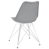 Grey and Chrome Padded Side Chair B062P153707