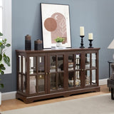 LED Curio Display Cabinet Antique Display Cabinet with Glass Doors Adjustable Shelves for W2275P231691