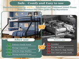 Heavy Duty Twin over Queen Metal Bunk Bed with 1200 LBS Capacity, Noise-Free Structure with Wall W5635P531647