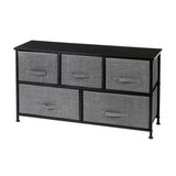 2-Tier Wide Closet Dresser, Nursery Dresser Tower with 5 Easy Pull Fabric Drawers and Metal Frame, 23359523