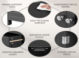 Black particleboard with melamine veneer, 60*30*80cm, double doors, single drawer, bathroom vanity 30274600